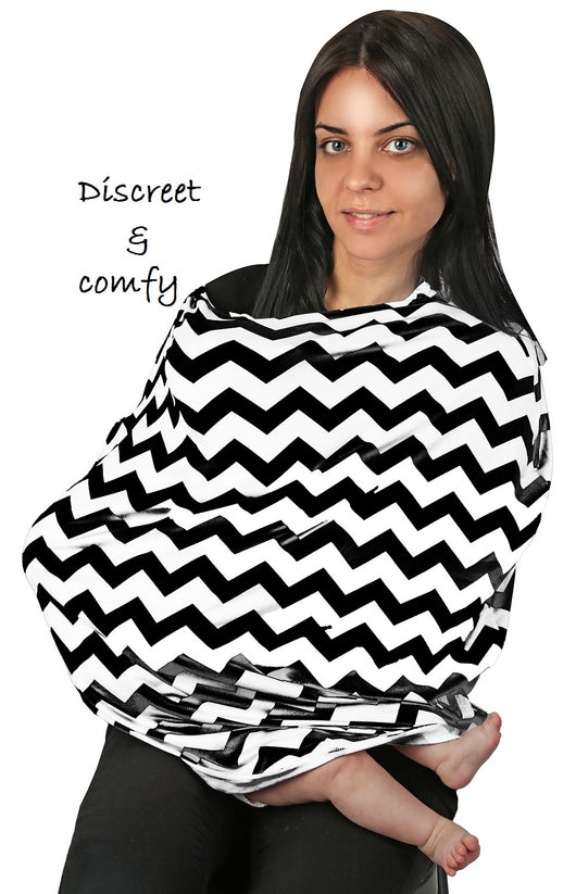 Nursing Breastfeeding Cover-Multi use-Stroller Canopy, Car Seat, Shopping Cart, Swaddle, Hi-Chair.