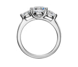 Classic Three Stone Trellis Engagement Ring .30ctw Mounting 14kt. White Gold