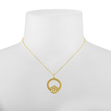 Monogram On Circle Charm Necklace. Silver & 14kt. Gold Flash Plating