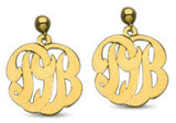 Gold or Silver Monogram Dangle Earrings Jewelry
