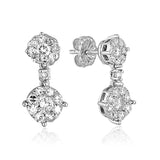 Diamond Invisible Set Dangle 1.30ct 14kt. Gold Earrings