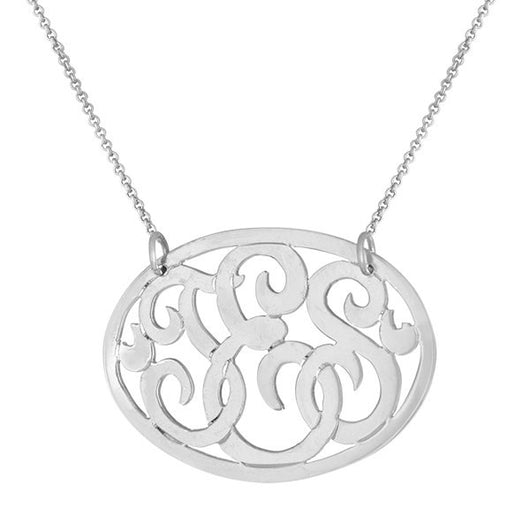 Oval Framed Personalized Monogram Necklace 1.25