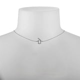 Single Gothic Initial Choker Silver Personalized 13 Inch With 1 Inch Extension