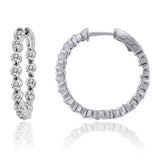 Trellis Oval Diamond In & Out Hoops 1.5ctw. 1"