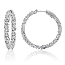 Diamond In & Out Hoops Shared Prong 2.5ctw, 1