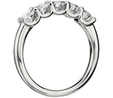5 Diamond Anniversary Band Ring Wire U Setting Design 14k White Gold or Platinum 1.0ctw.