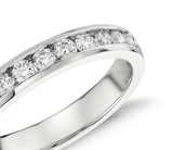 Channel .50ctw Diamond Anniversary Band Ring in 14k White Gold 15 Diamonds