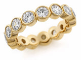 Bezel Set 1.0ct. t.w. Diamond Eternity Ring Band 14kt.  Diamonds. White or Yellow Gold Bridal Ring
