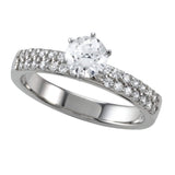 Double Row Diamond Engagement Ring Setting .45ctw
