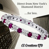 Diamond Ruby Eternity Band, Common Prong, 14kt. White Gold
