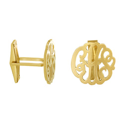 Cuff Links Silver With Gold Plating  Personalized Monogram