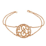 Sterling Silver Monogram Bracelet 20 Cubic Zirconia 14kt. Gold Vermeil. 7 inch or 8 inch