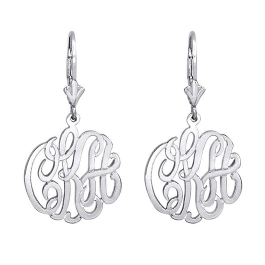 Personalized 3/4 inch Monogram Earrings with Lever Back. Free Shipping